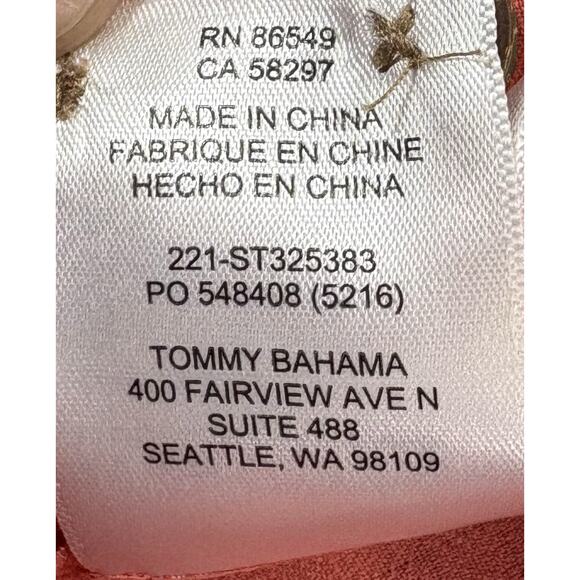 Tommy Bahama Men’s Island Zone Shirt Size Small Pink Orange Silk Blend RN 86549 - Picture 6 of 11